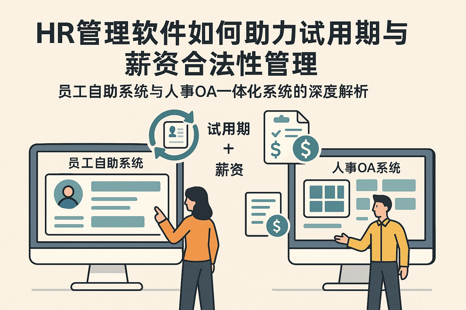 HR管理软件如何助力试用期与薪资合法性管理——员工自助系统与人事OA一体化系统的深度解析
