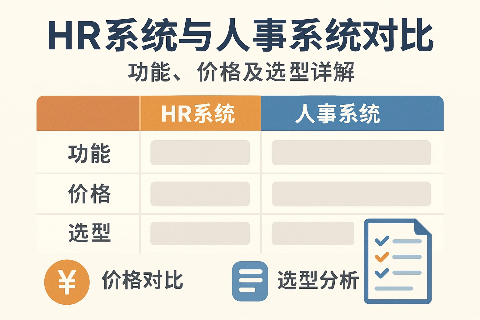 HR系统与人事系统对比：功能、价格及选型详解