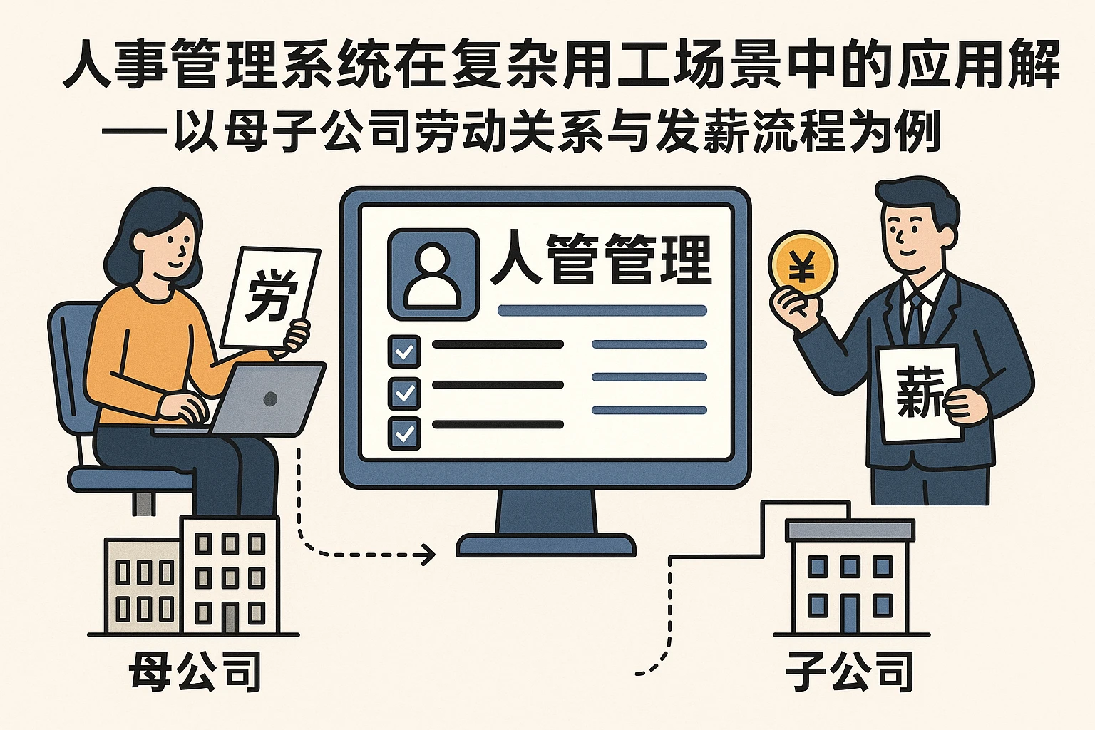 人事管理系统在复杂用工场景中的应用解析——以母子公司劳动关系与发薪流程为例