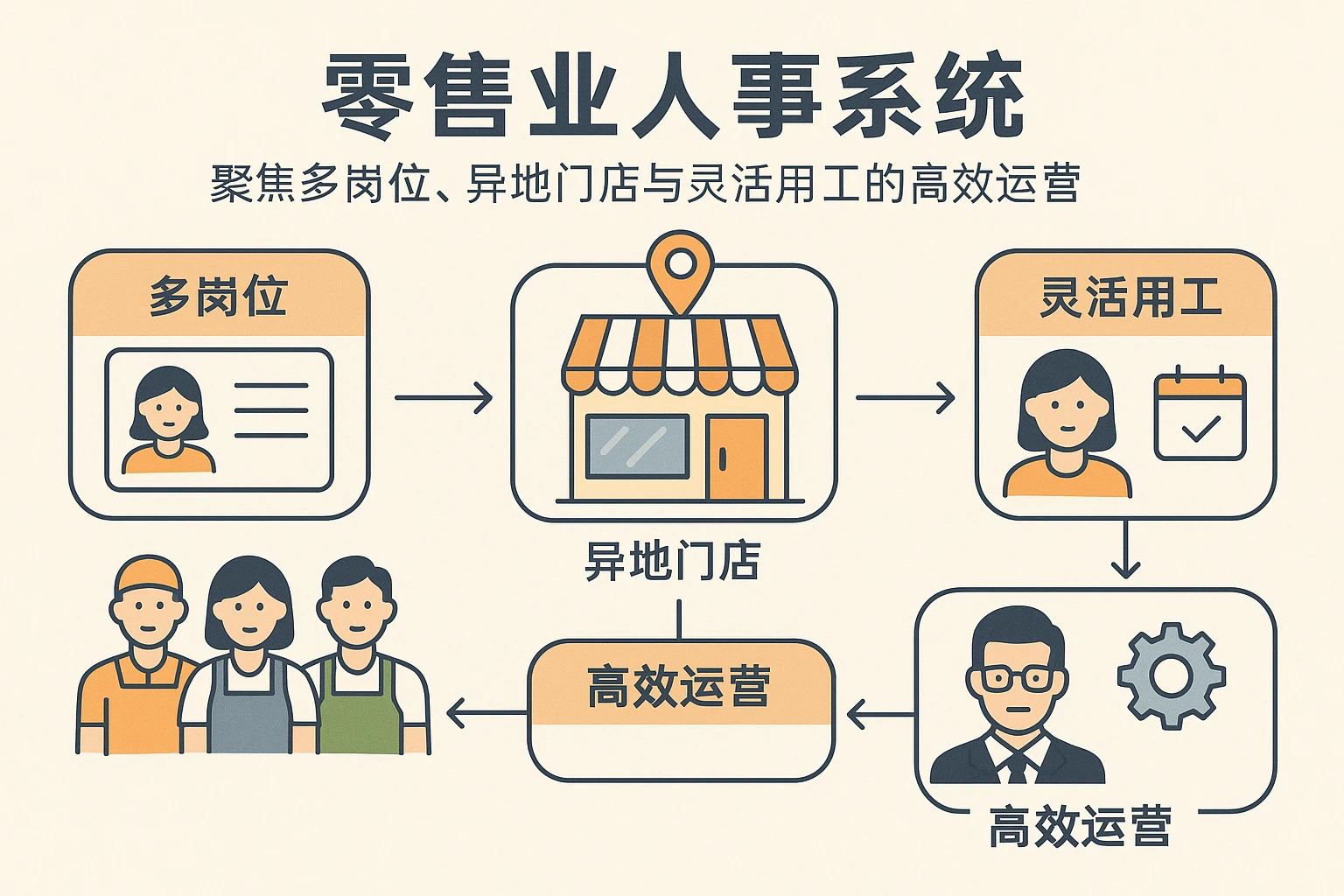 零售业人事系统：聚焦多岗位、异地门店与灵活用工的高效运营