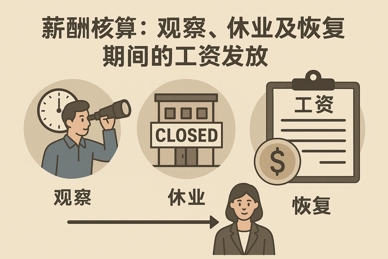 薪酬核算：观察、休业及恢复期间的工资发放