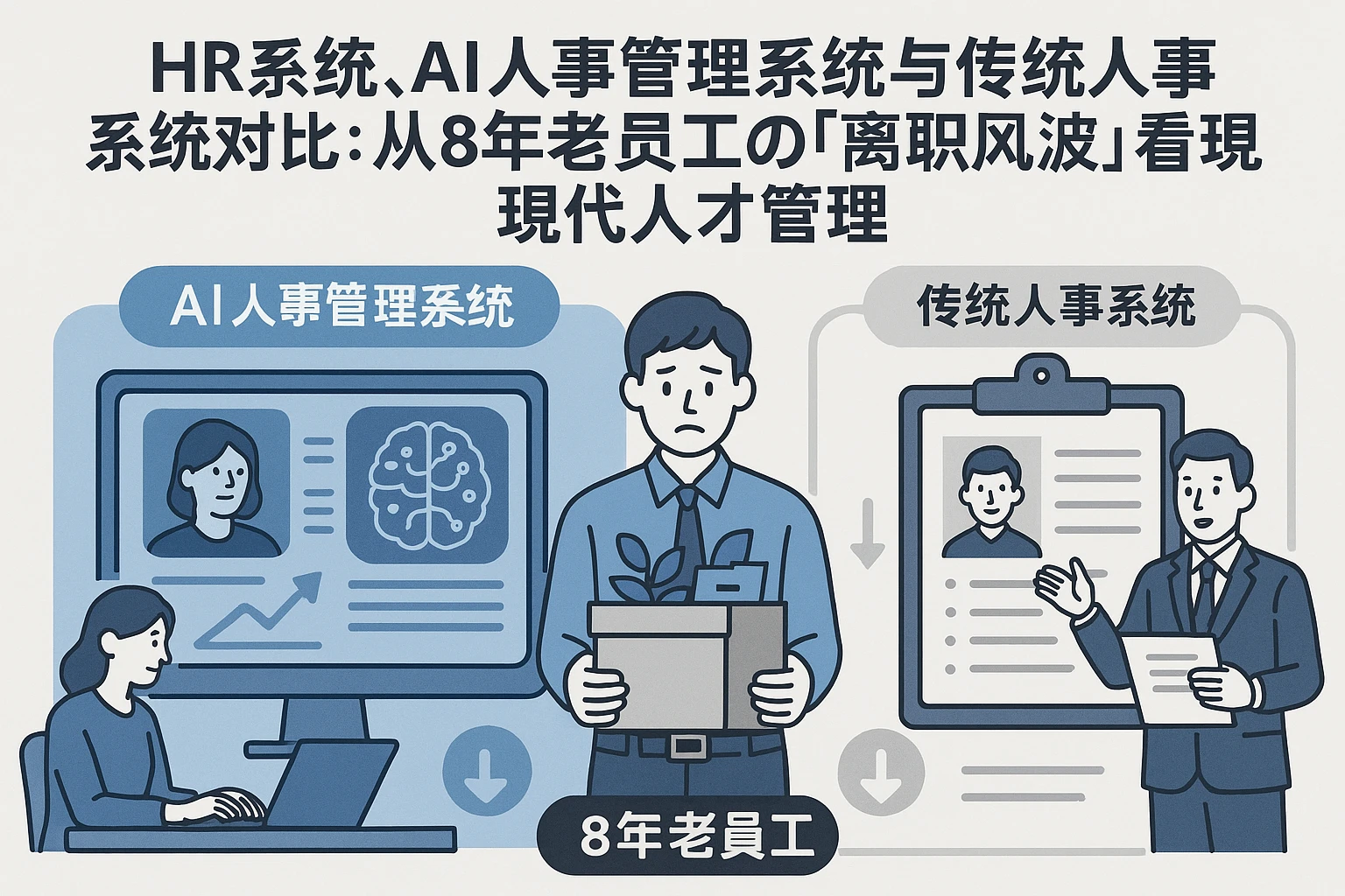 HR系统、AI人事管理系统与传统人事系统对比：从8年老员工的“离职风波”看现代人才管理