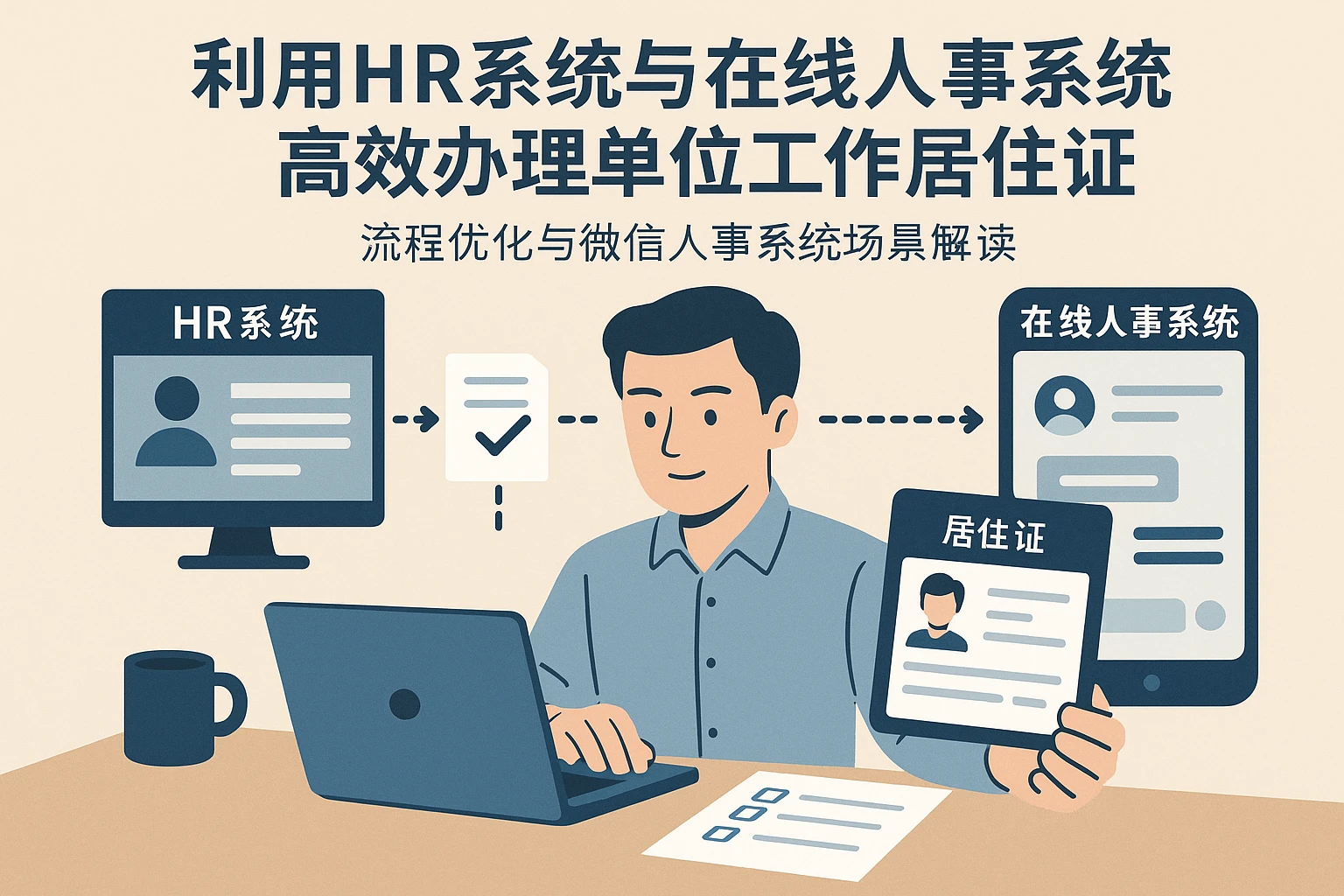 利用HR系统与在线人事系统，高效办理单位工作居住证：流程优化与微信人事系统场景解读