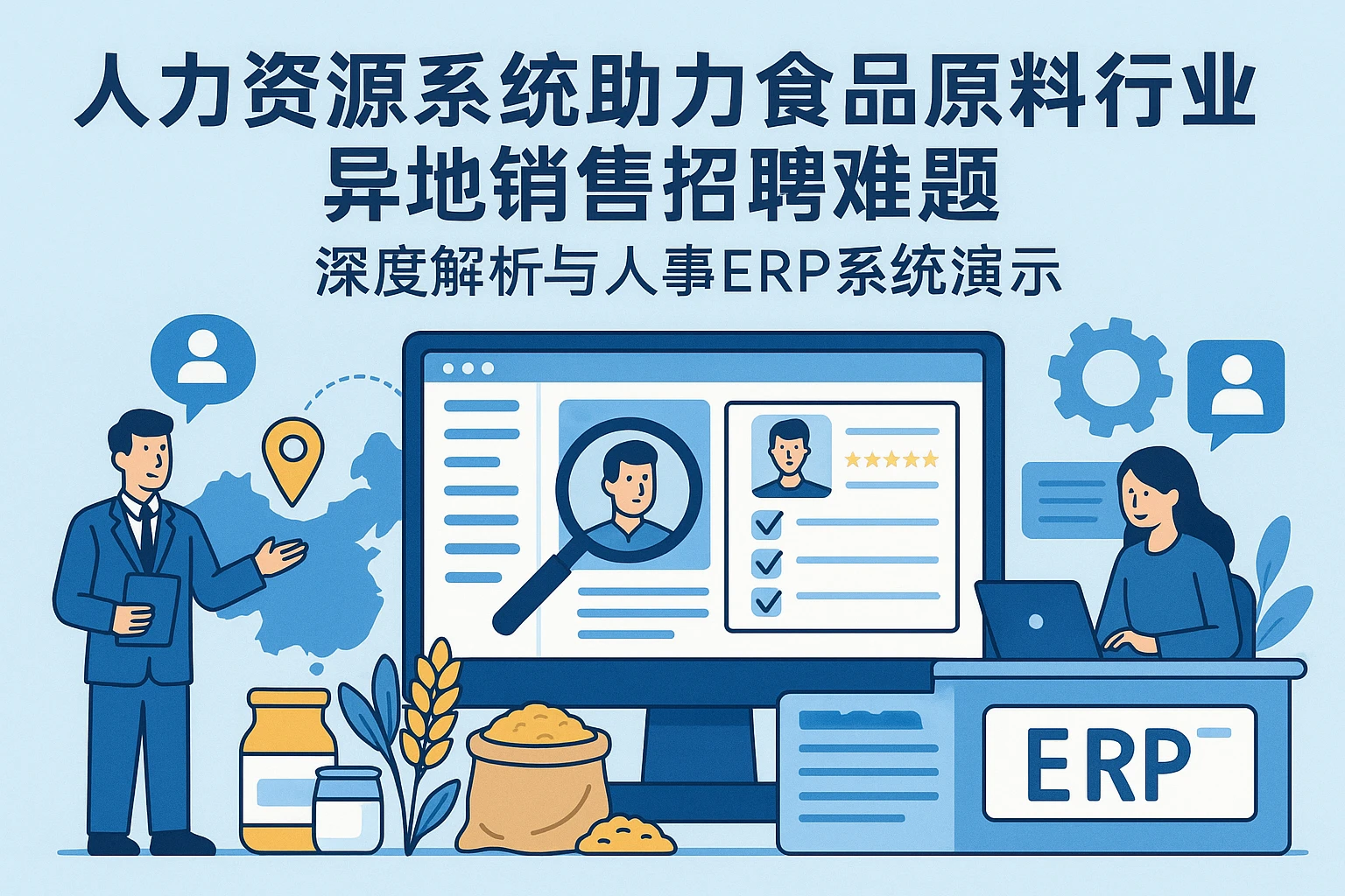 人力资源系统助力食品原料行业异地销售招聘难题深度解析与人事ERP系统演示