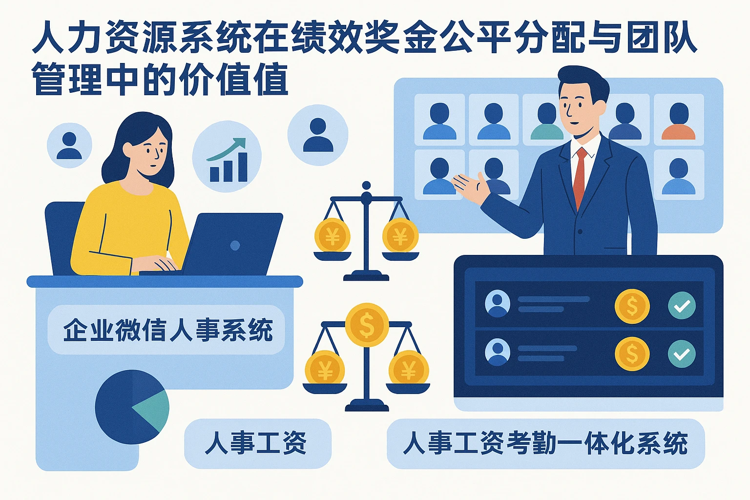 人力资源系统在绩效奖金公平分配与团队管理中的价值——企业微信人事系统与人事工资考勤一体化系统解析