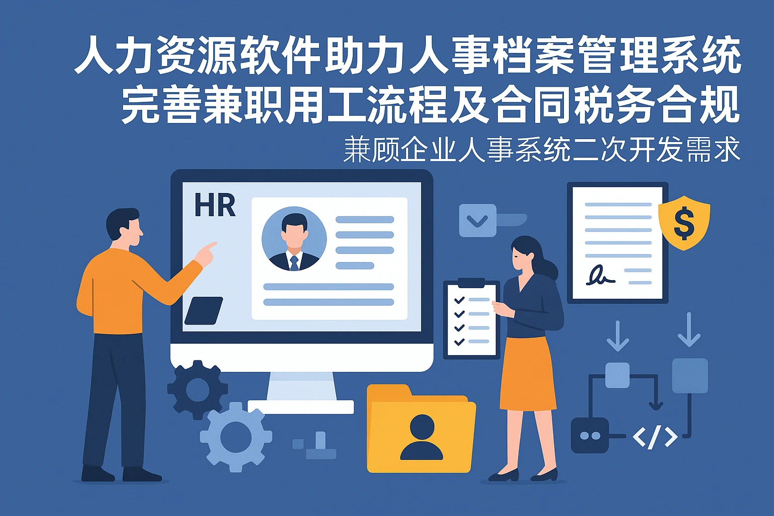 人力资源软件助力人事档案管理系统完善兼职用工流程及合同税务合规——兼顾企业人事系统二次开发需求