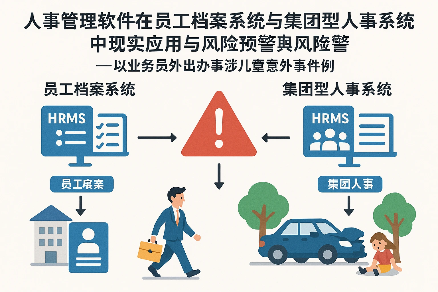 人事管理软件在员工档案系统与集团型人事系统中的现实应用与风险预警 —— 以业务员外出办事涉儿童意外事件为例
