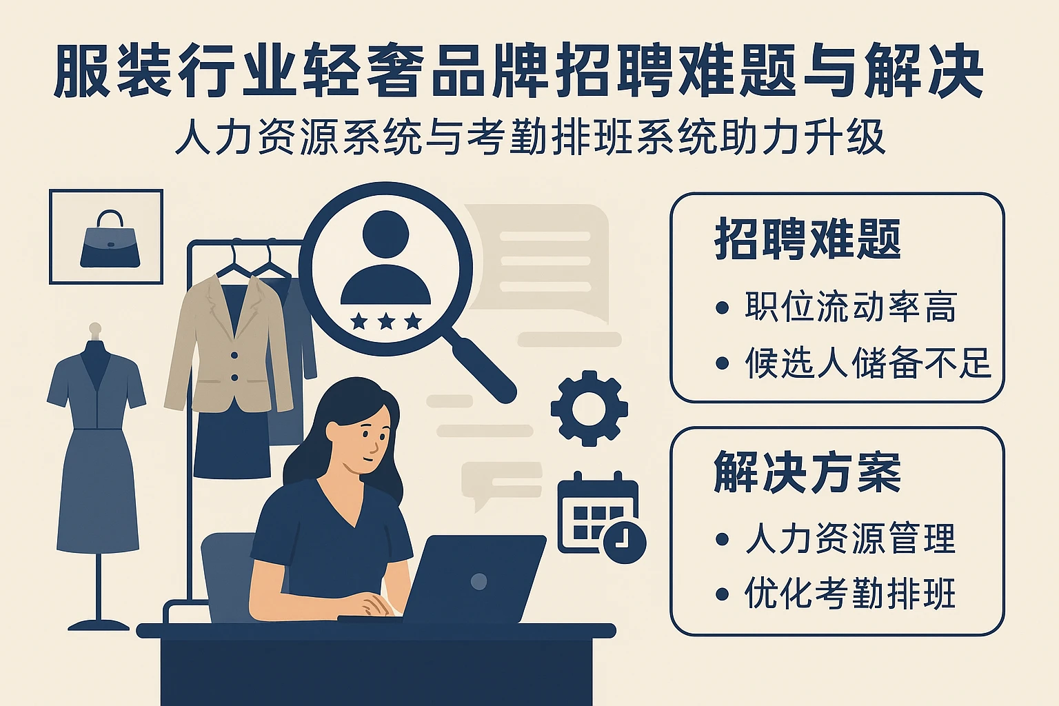 服装行业轻奢品牌招聘难题与解决方案：人力资源系统与考勤排班系统助力升级