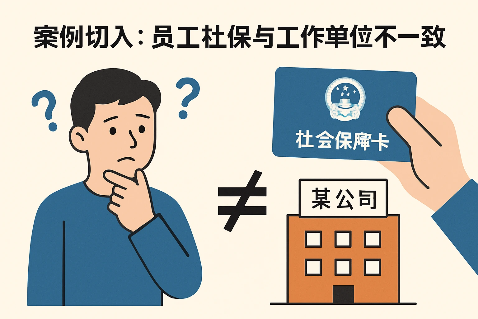 案例切入：员工社保与工作单位不一致
