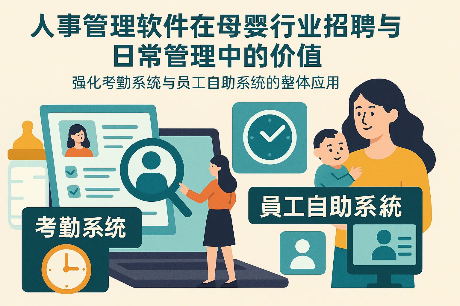 人事管理软件在母婴行业招聘与日常管理中的价值 —— 强化考勤系统与员工自助系统的整体应用