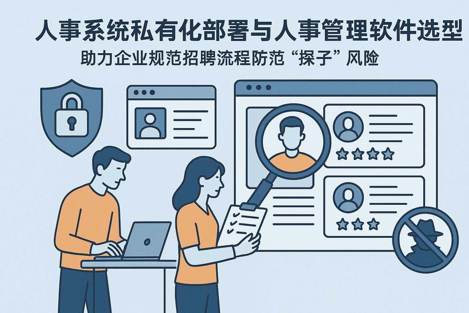 人事系统私有化部署与人事管理软件选型，助力企业规范招聘流程防范“探子”风险