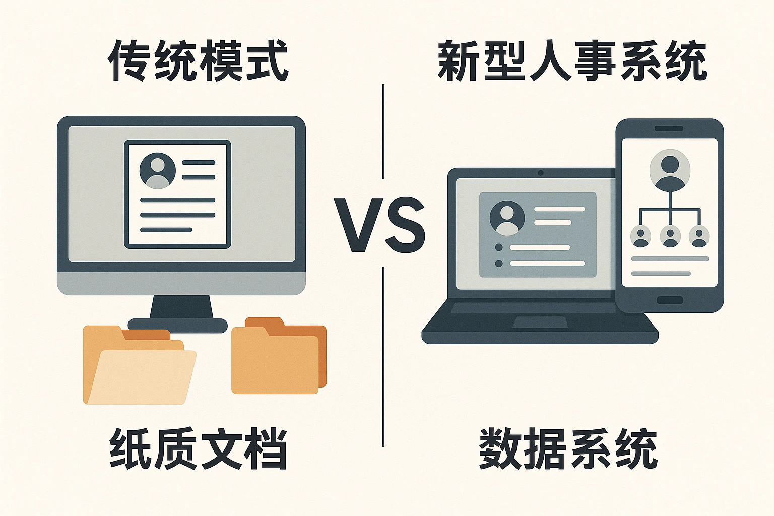 传统模式与新型人事系统对比