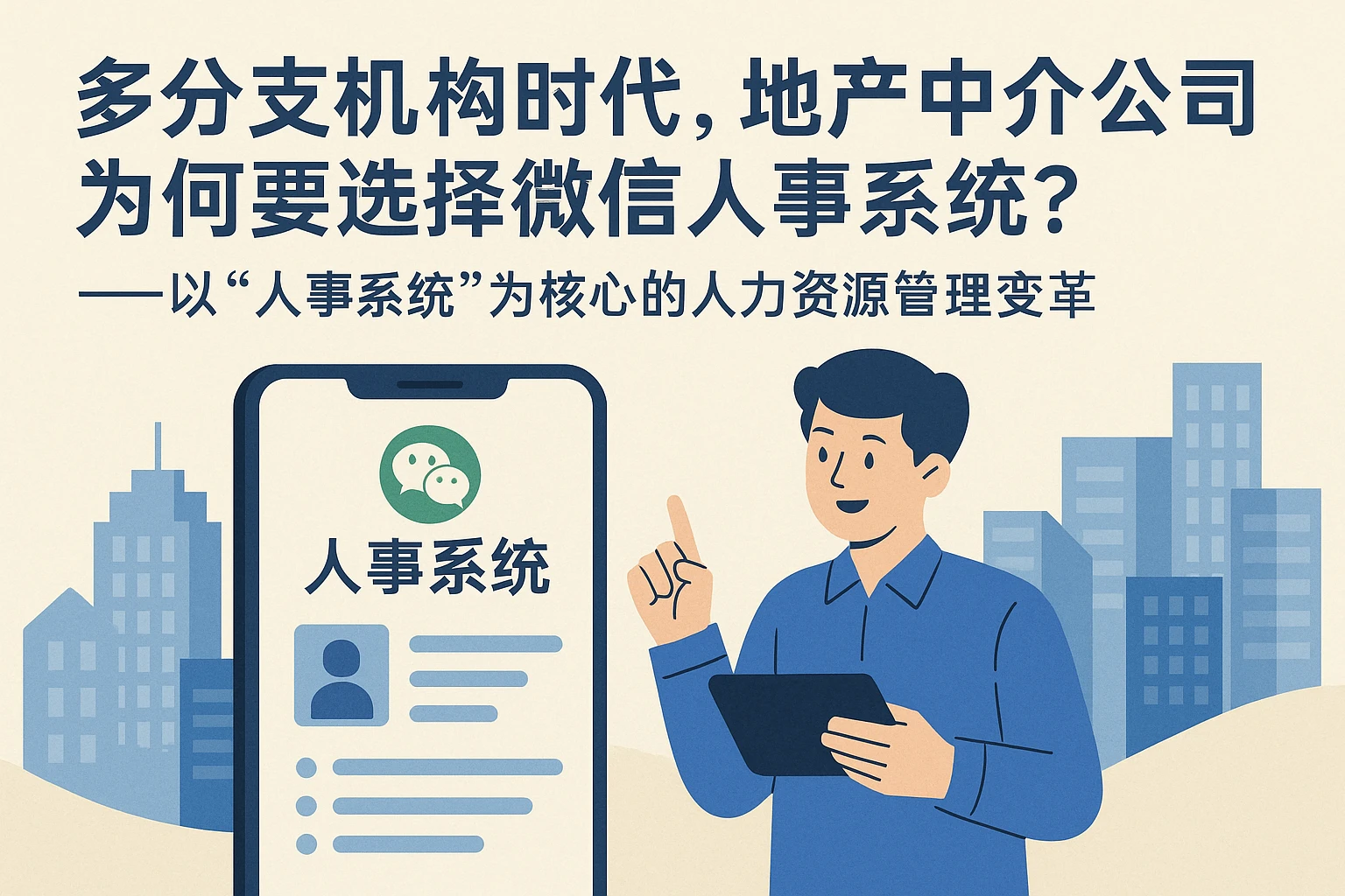 多分支机构时代，地产中介公司为何要选择微信人事系统？——以“人事系统”为核心的人力资源管理变革