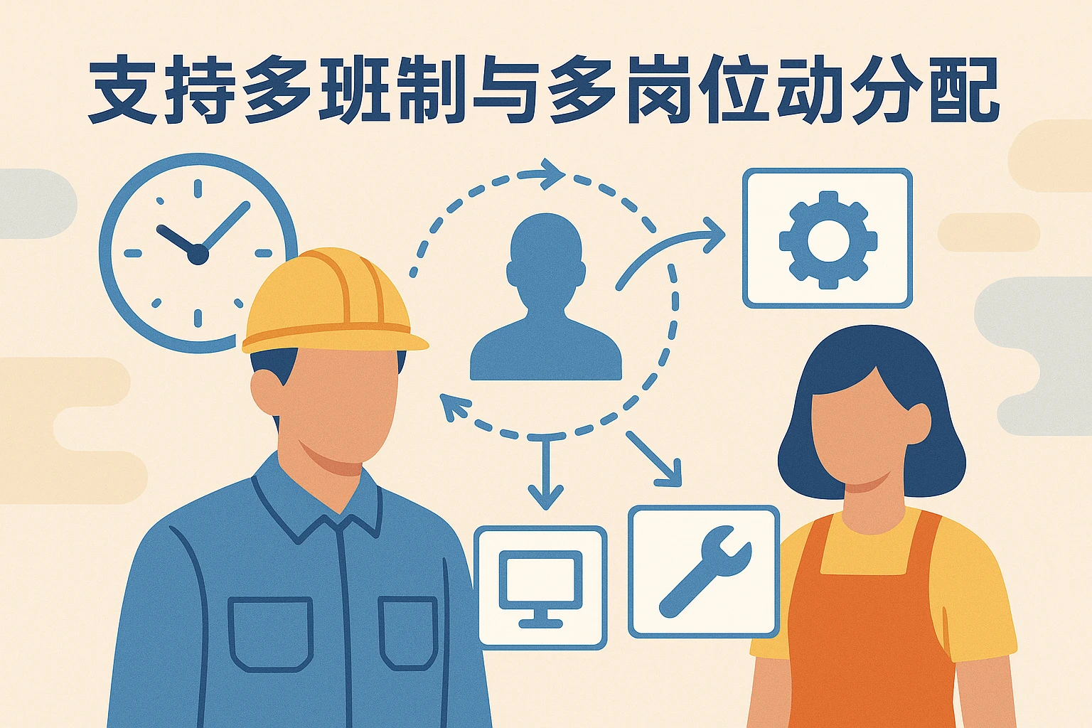 支持多班制与多岗位动态分配
