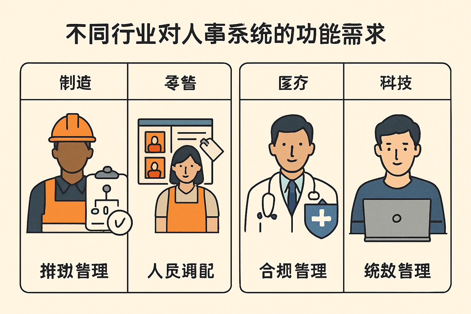 不同行业对人事系统的功能需求