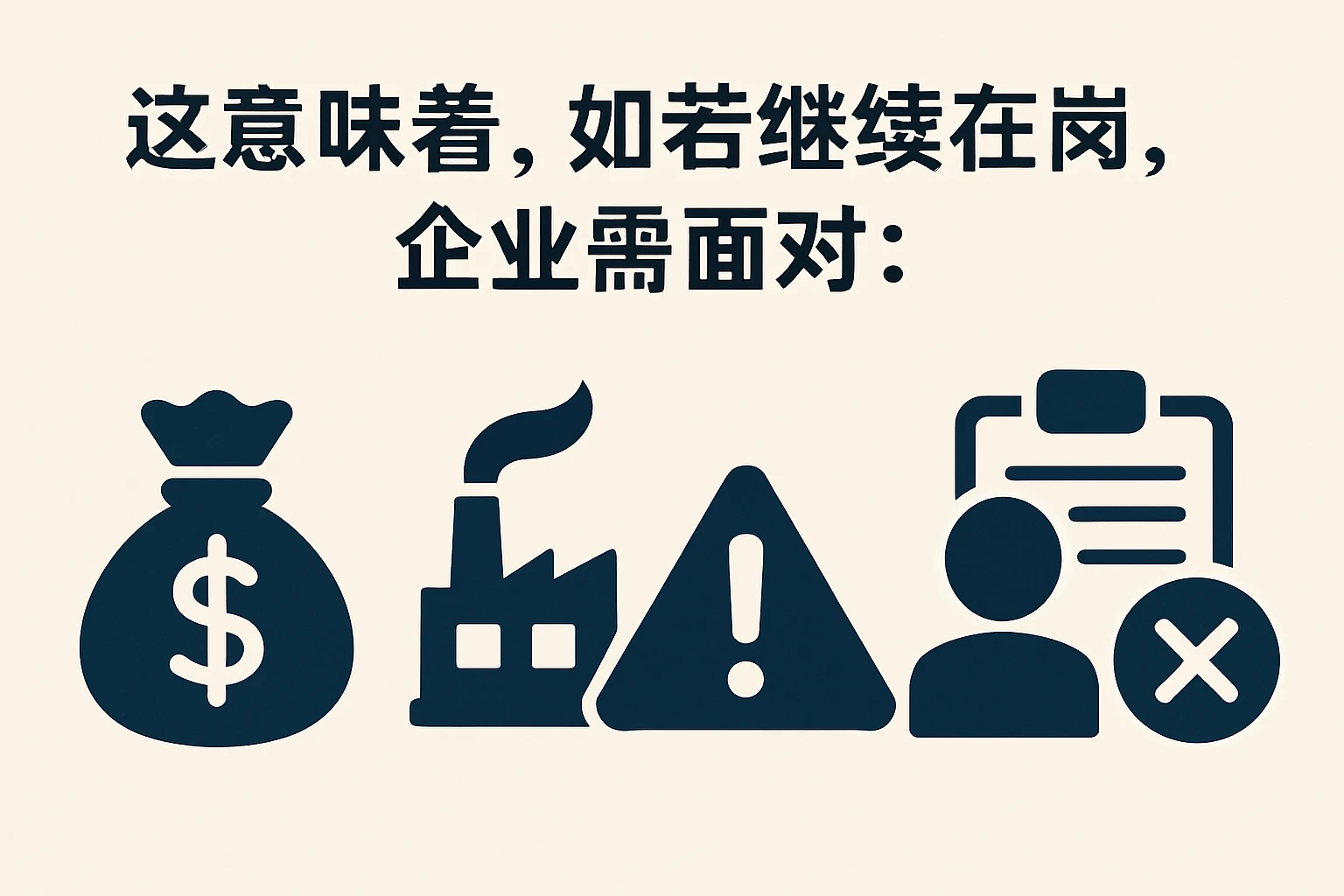 这意味着，如若继续在岗，企业需面对：