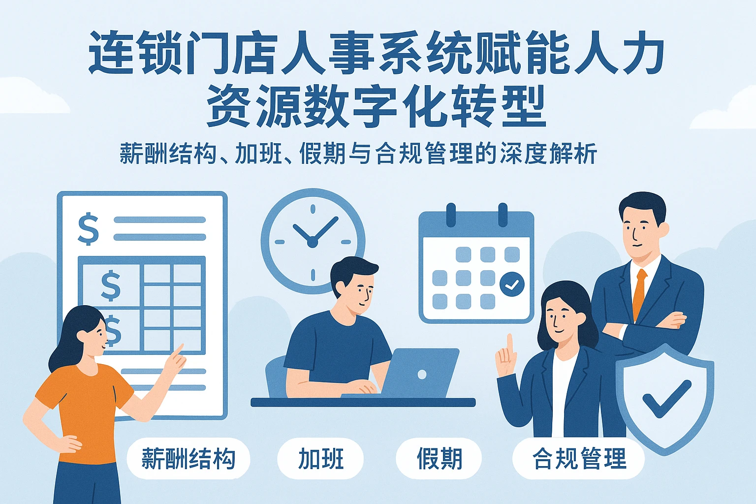 连锁门店人事系统赋能人力资源数字化转型：薪酬结构、加班、假期与合规管理的深度解析
