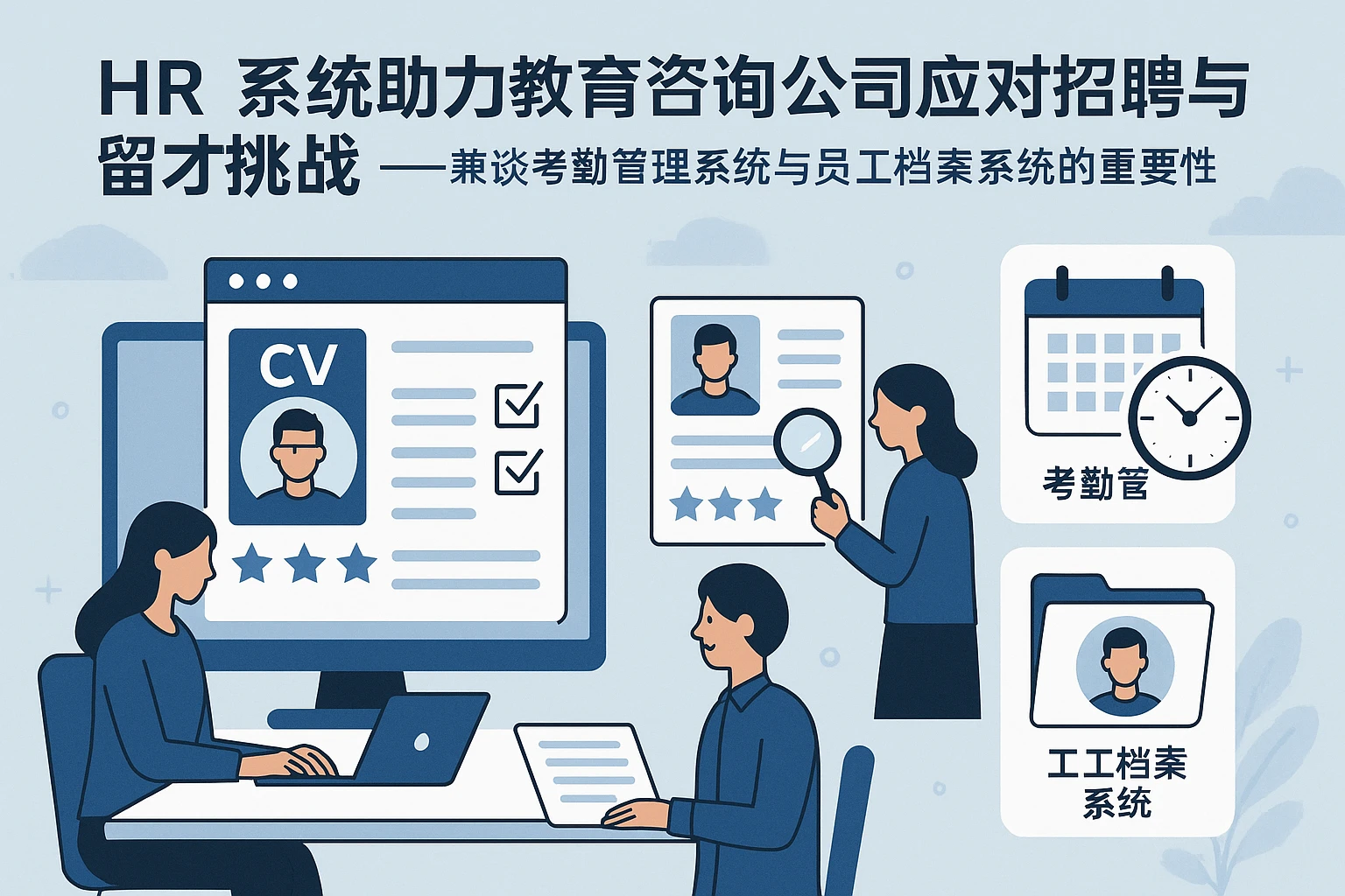 HR系统助力教育咨询公司应对招聘与留才挑战——兼谈考勤管理系统与员工档案系统的重要性