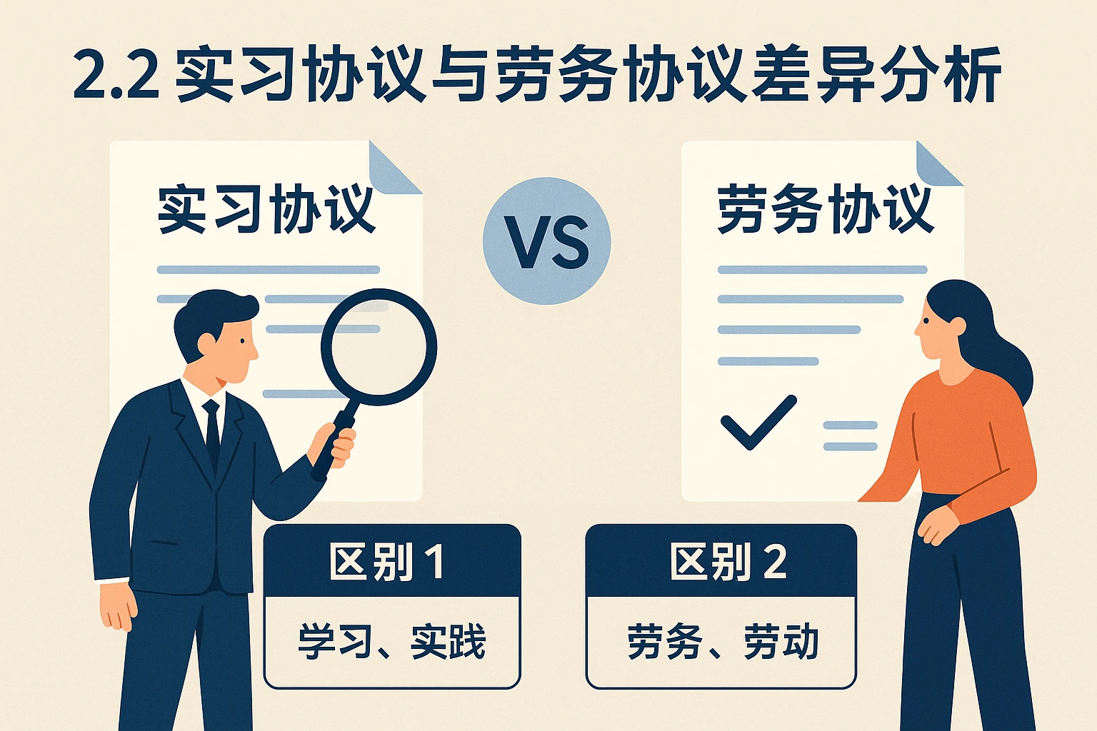 2.2 实习协议与劳务协议差异分析