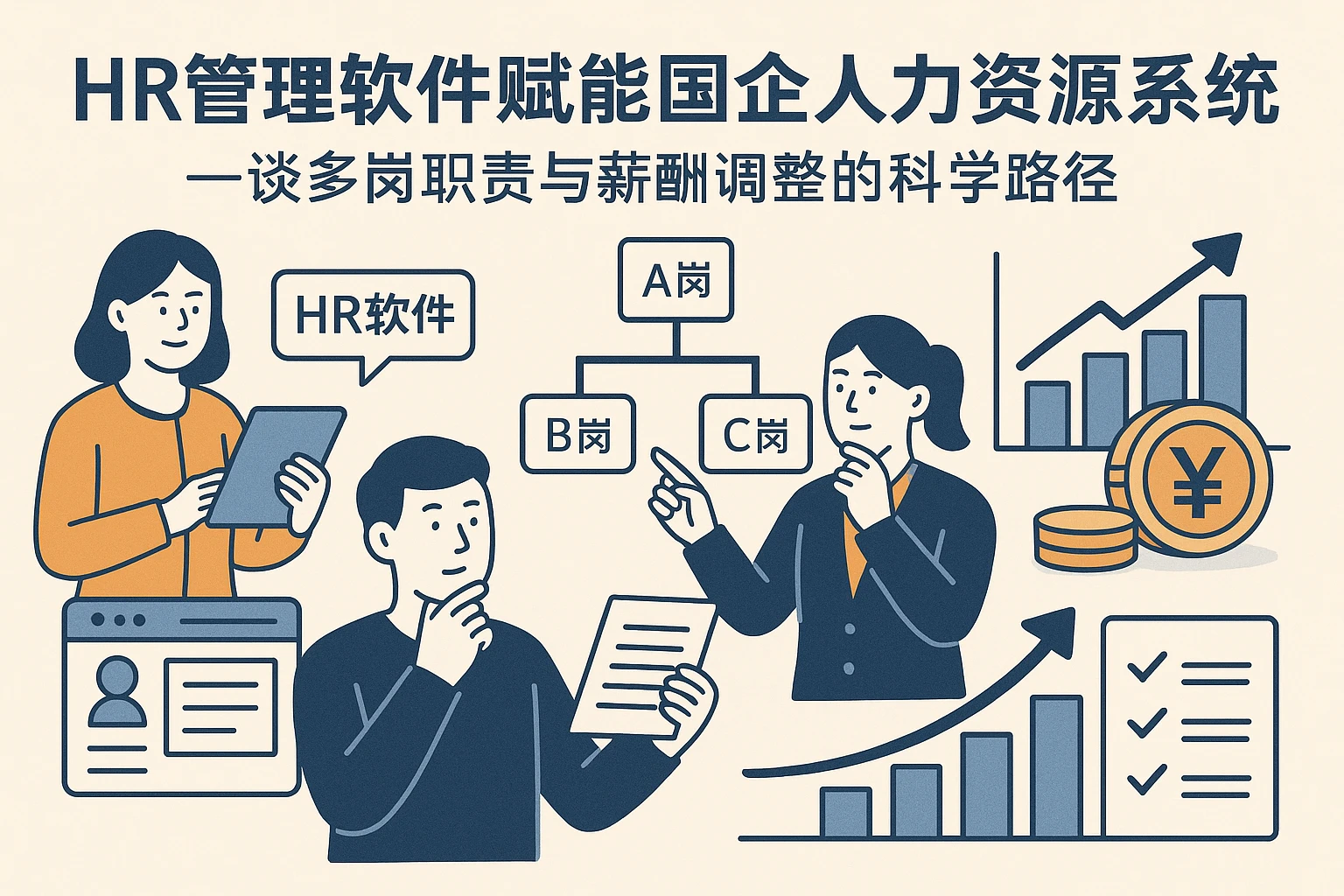 HR管理软件赋能国企人力资源系统——谈多岗职责与薪酬调整的科学路径