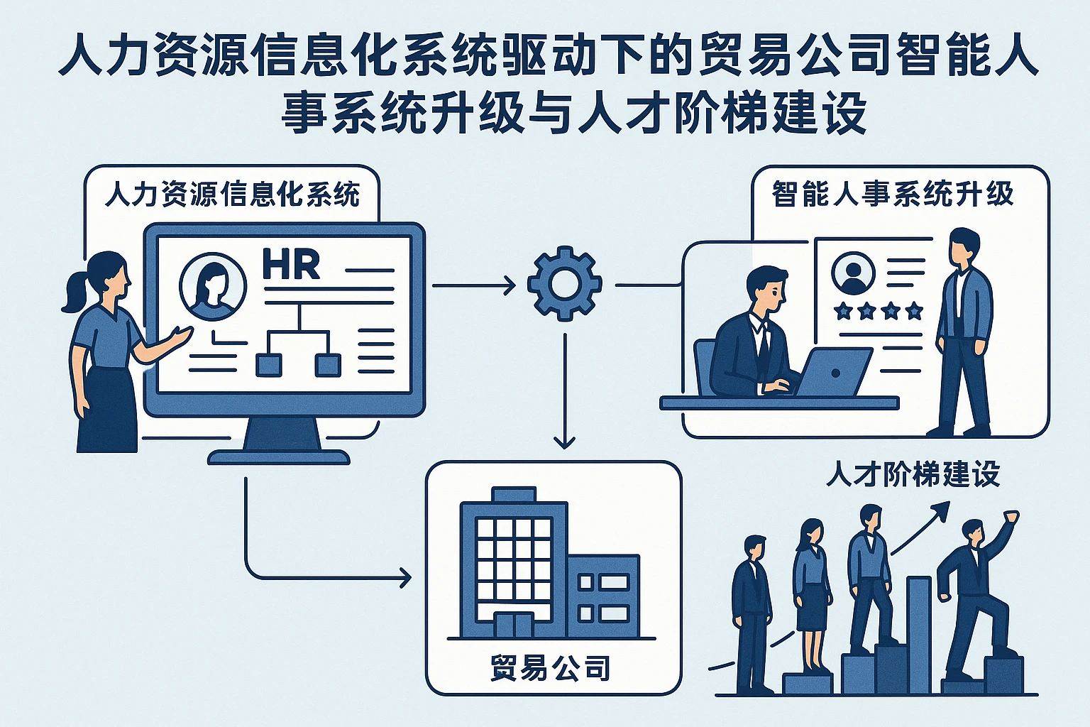 人力资源信息化系统驱动下的贸易公司智能人事系统升级与人才阶梯建设