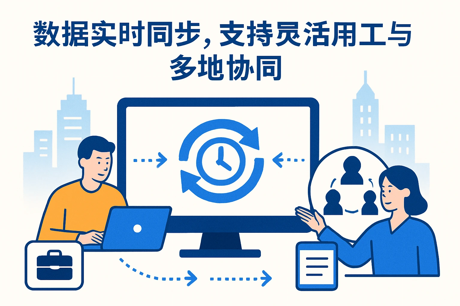数据实时同步，支持灵活用工与多地协同