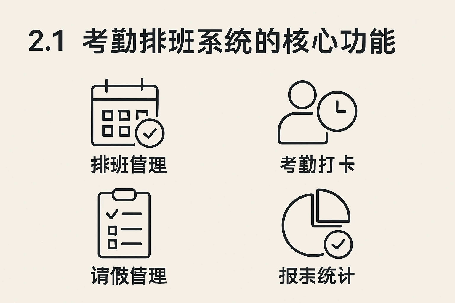 2.1 考勤排班系统的核心功能
