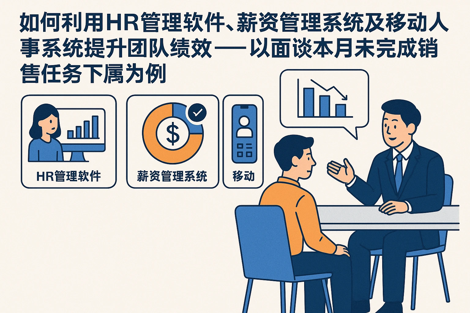 如何利用HR管理软件、薪资管理系统及移动人事系统提升团队绩效——以面谈本月未完成销售任务下属为例