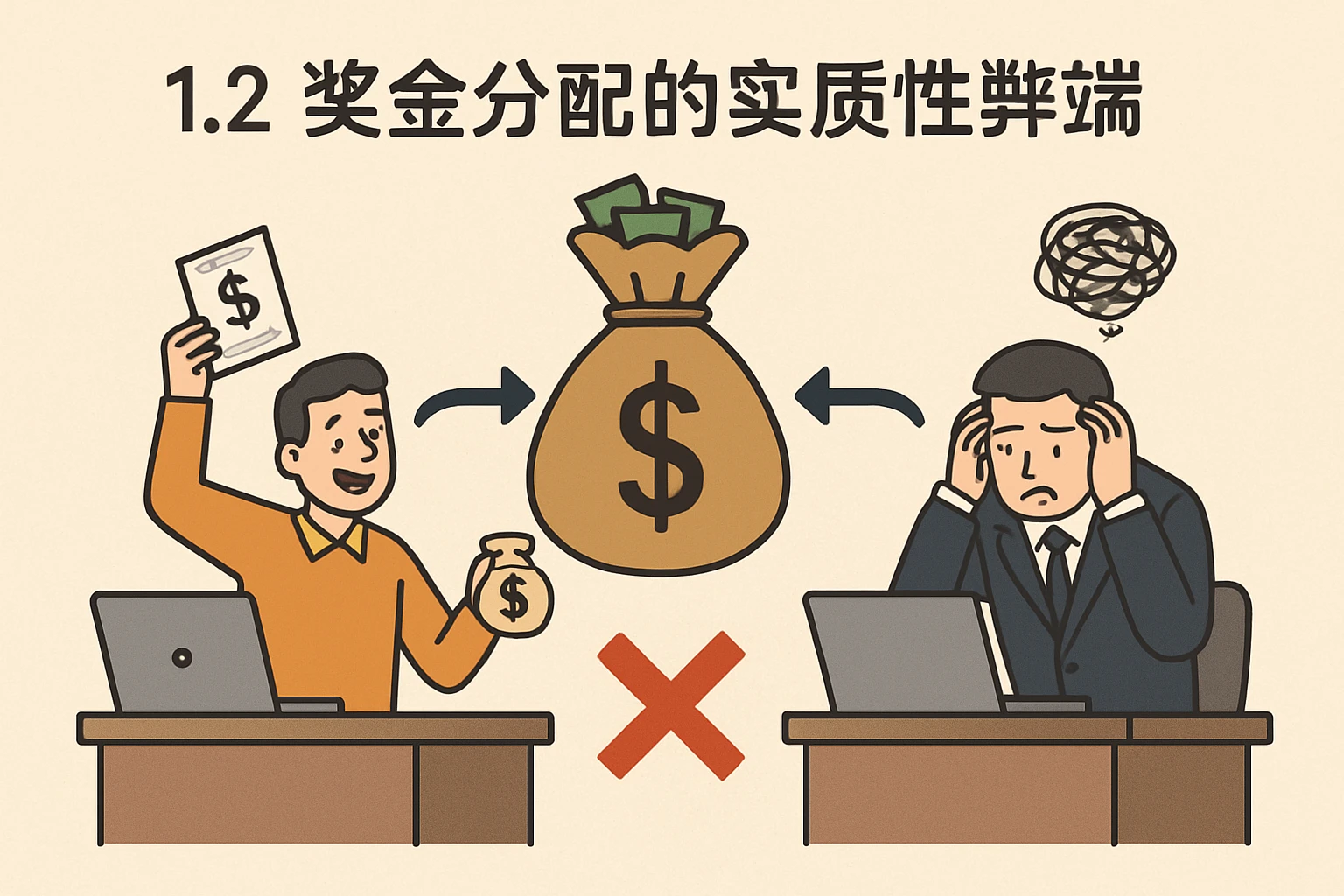 1.2 奖金分配的实质性弊端