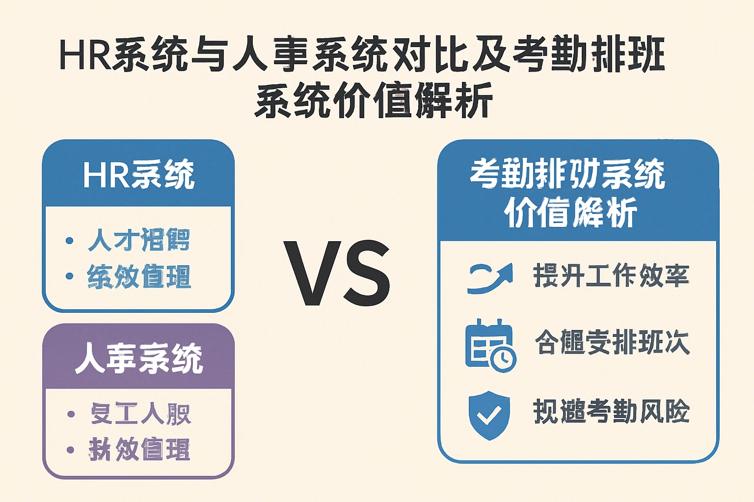 HR系统与人事系统对比及考勤排班系统价值解析