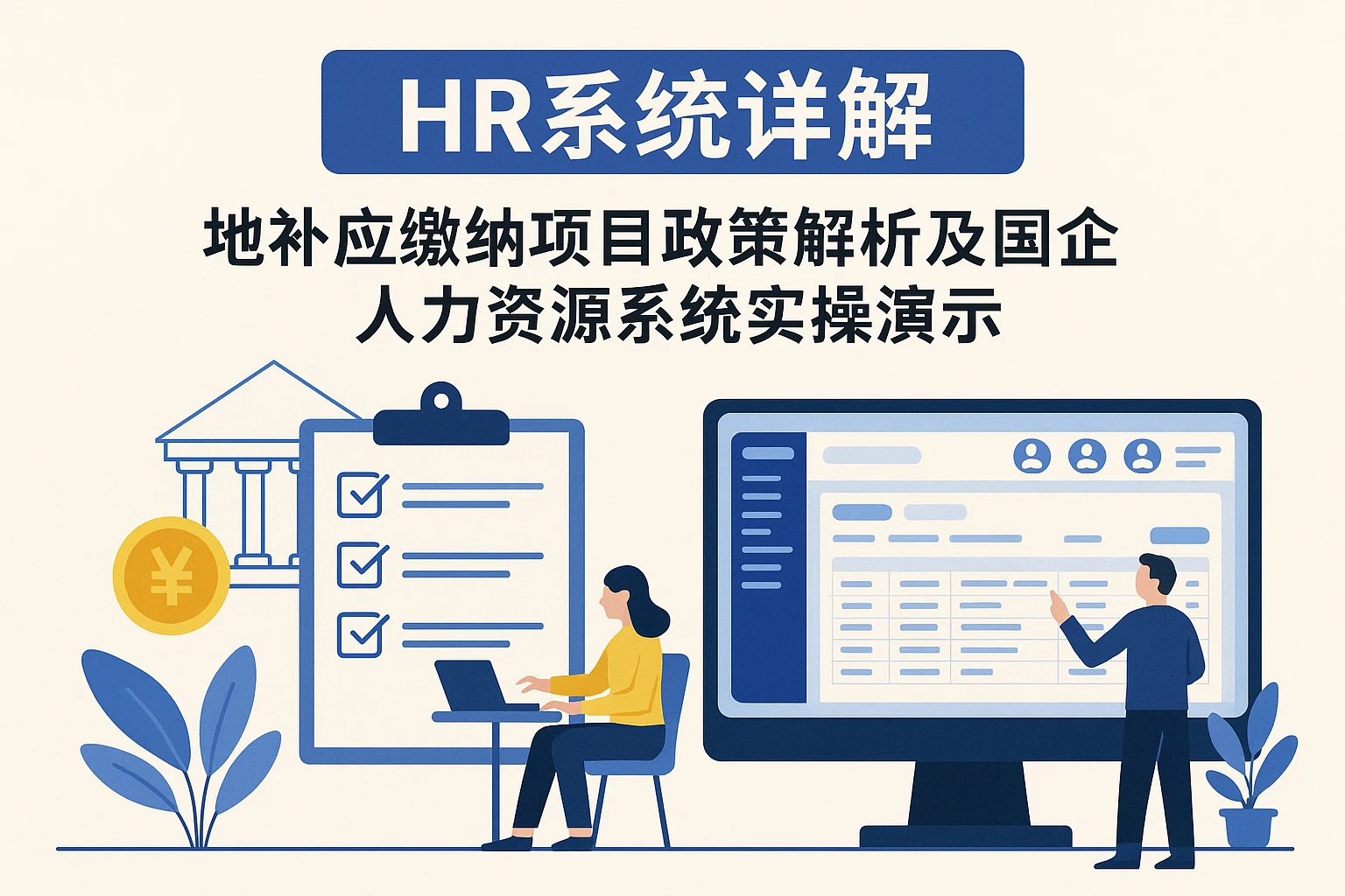 HR系统详解——地补应缴纳项目政策解析及国企人力资源系统实操演示