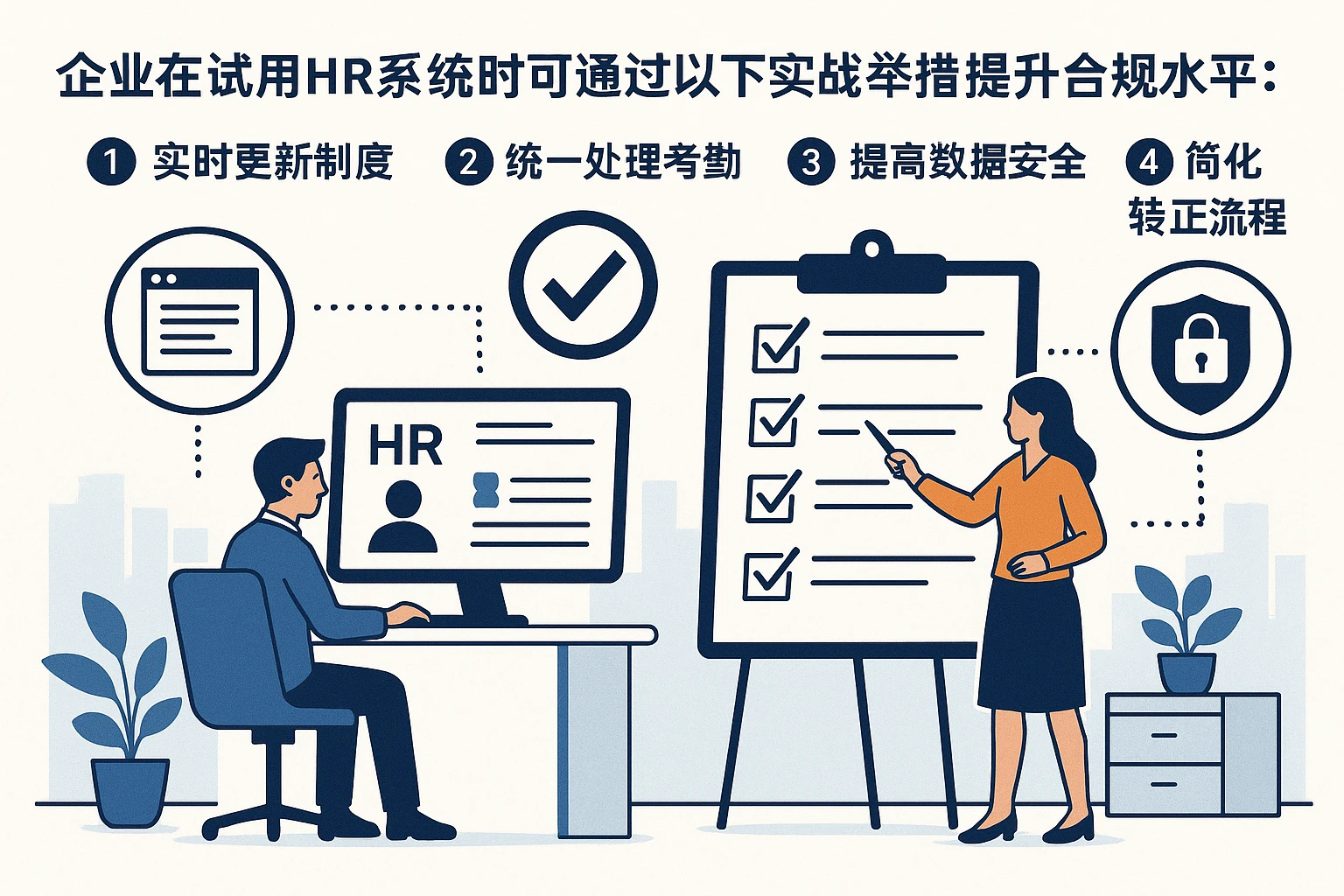 企业在试用HR系统时可通过以下实战举措提升合规水平：