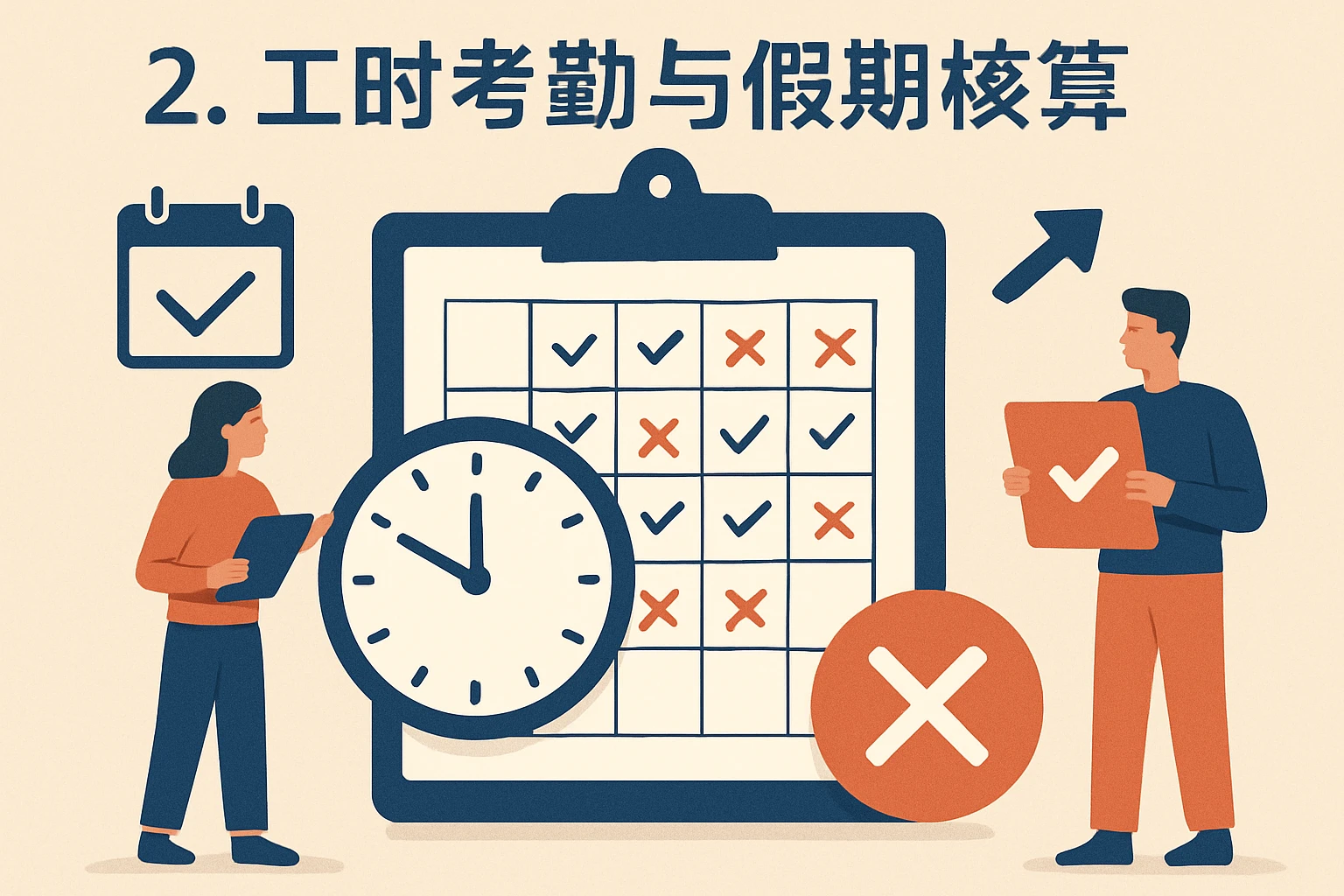 2. 工时考勤与假期核算