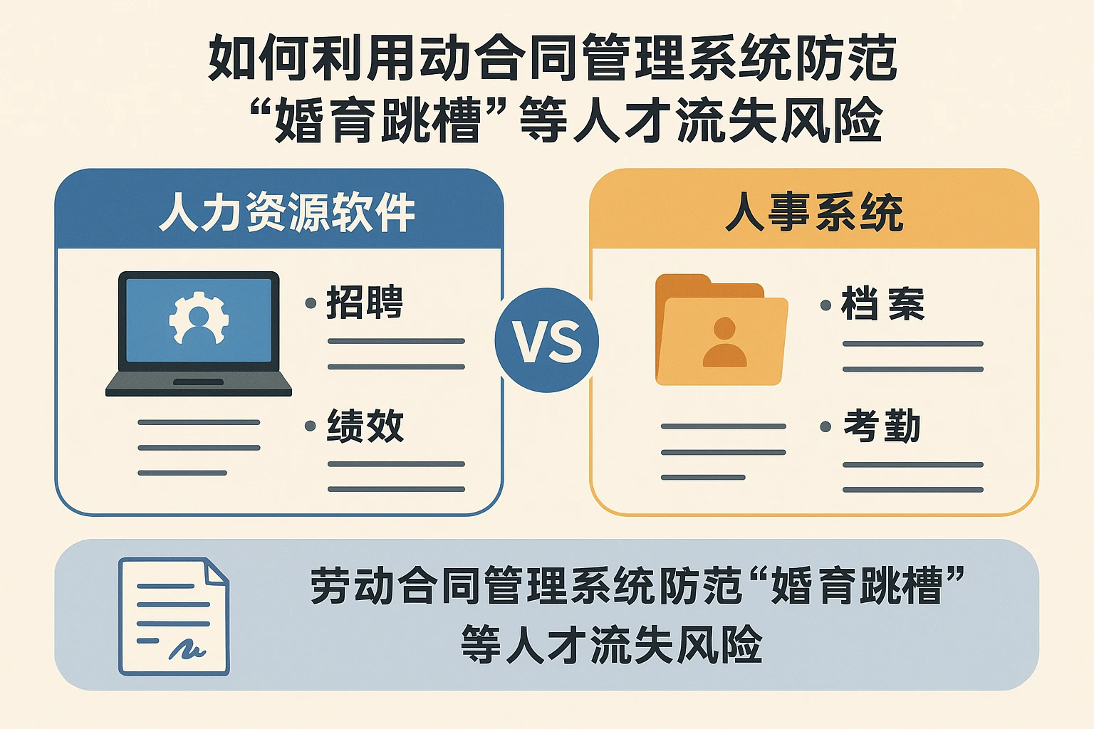 人力资源软件与人事系统对比：如何利用劳动合同管理系统防范“婚育跳槽”等人才流失风险
