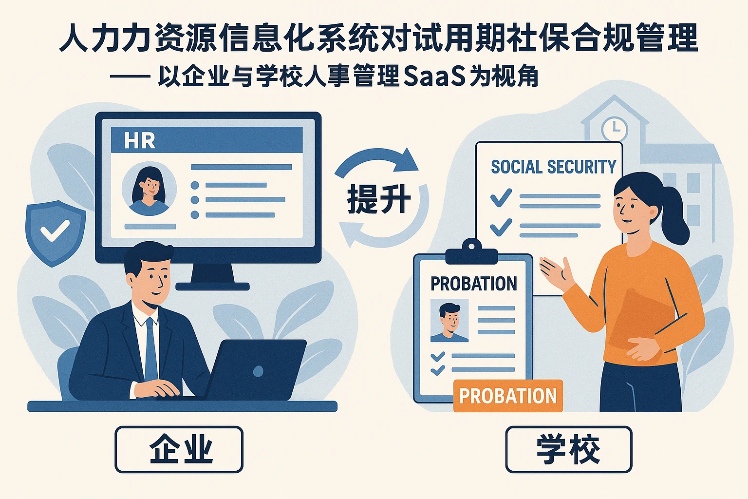 人力资源信息化系统对试用期社保合规管理的提升 —— 以企业与学校人事管理SaaS为视角