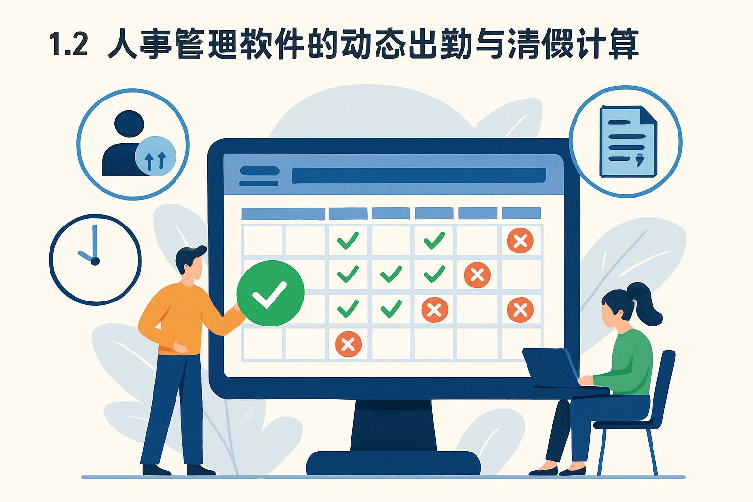 1.2 人事管理软件的动态出勤与请假计算