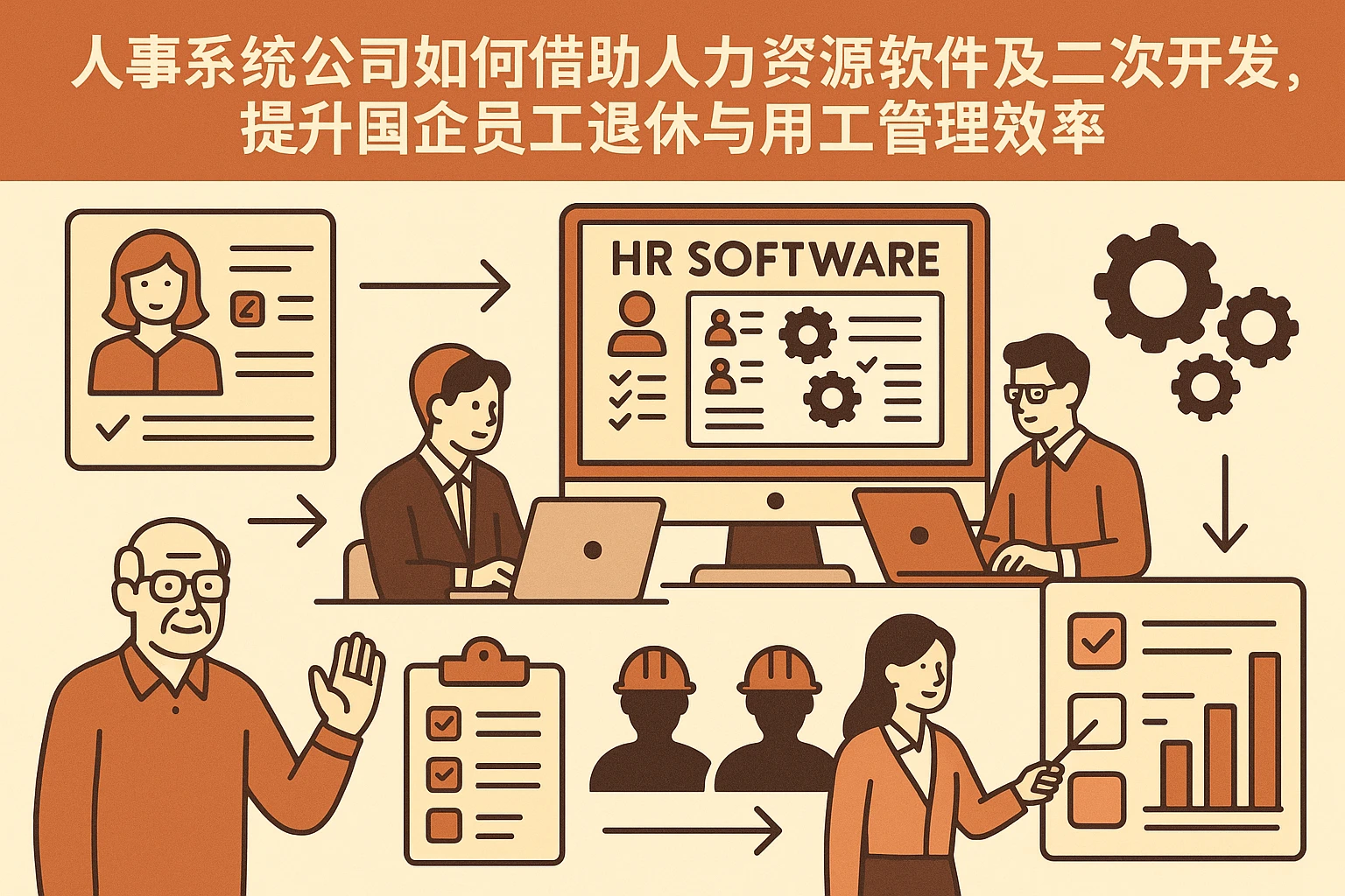 人事系统公司如何借助人力资源软件及二次开发，提升国企员工退休与用工管理效率