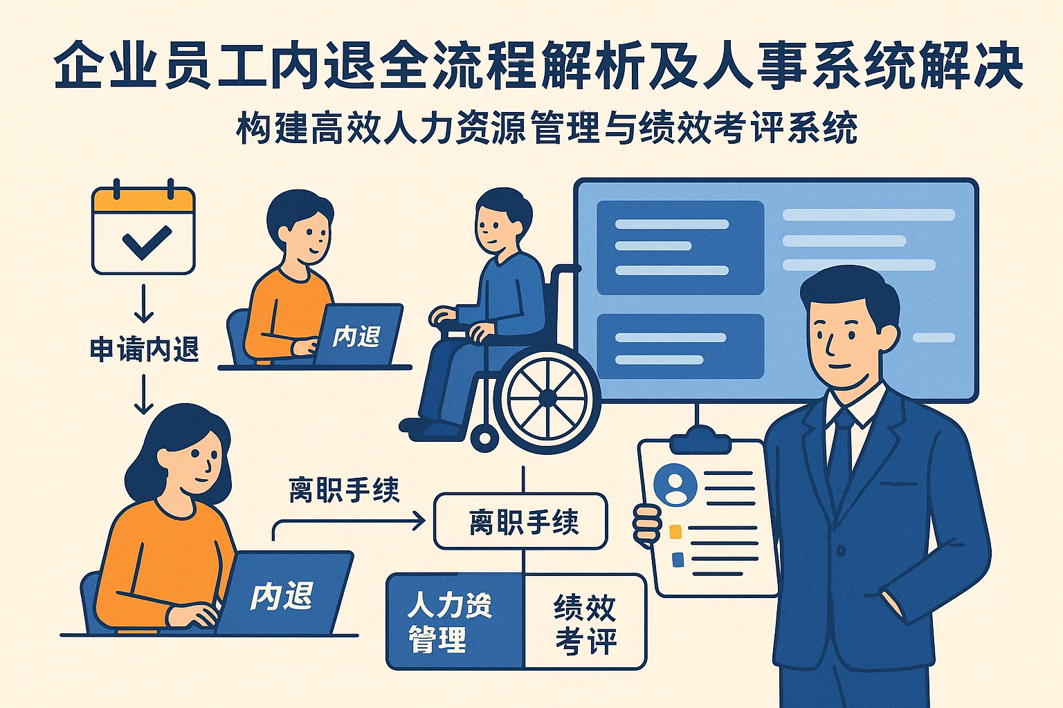 企业员工内退全流程解析及人事系统解决方案：构建高效人力资源管理与绩效考评系统