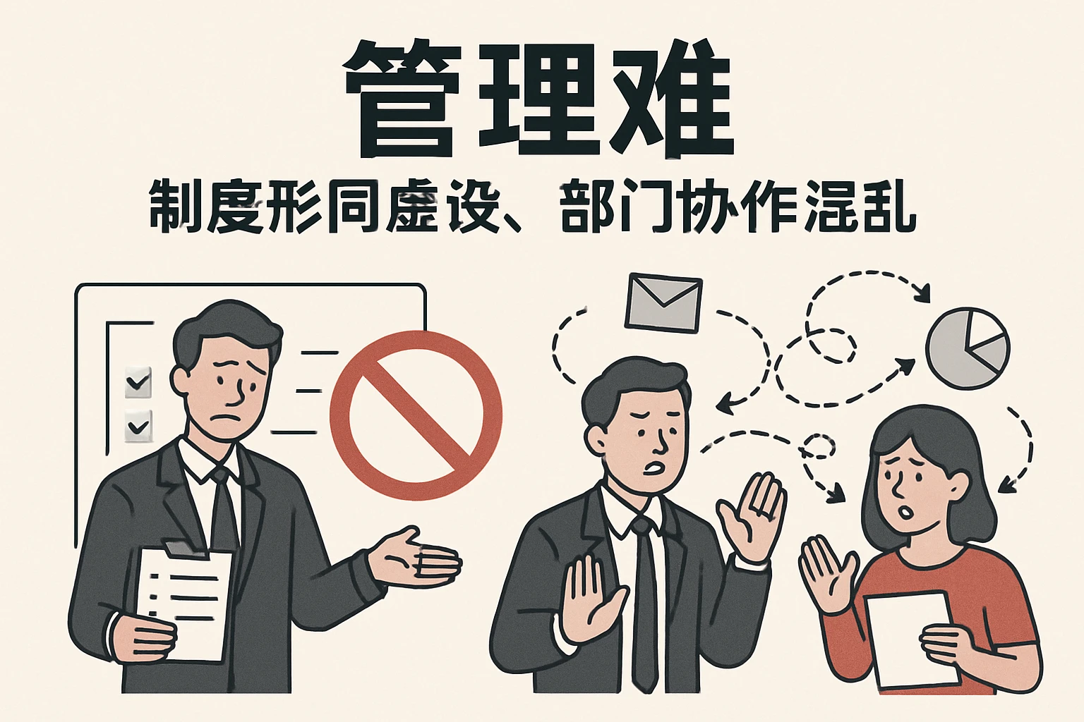 管理难——制度形同虚设、部门协作混乱