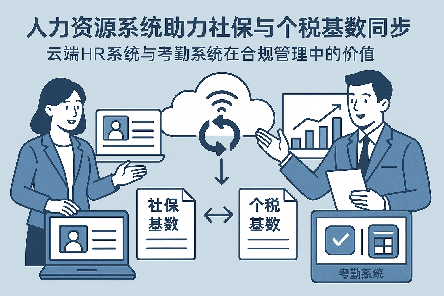 人力资源系统助力社保与个税基数同步：云端HR系统与考勤系统在合规管理中的价值