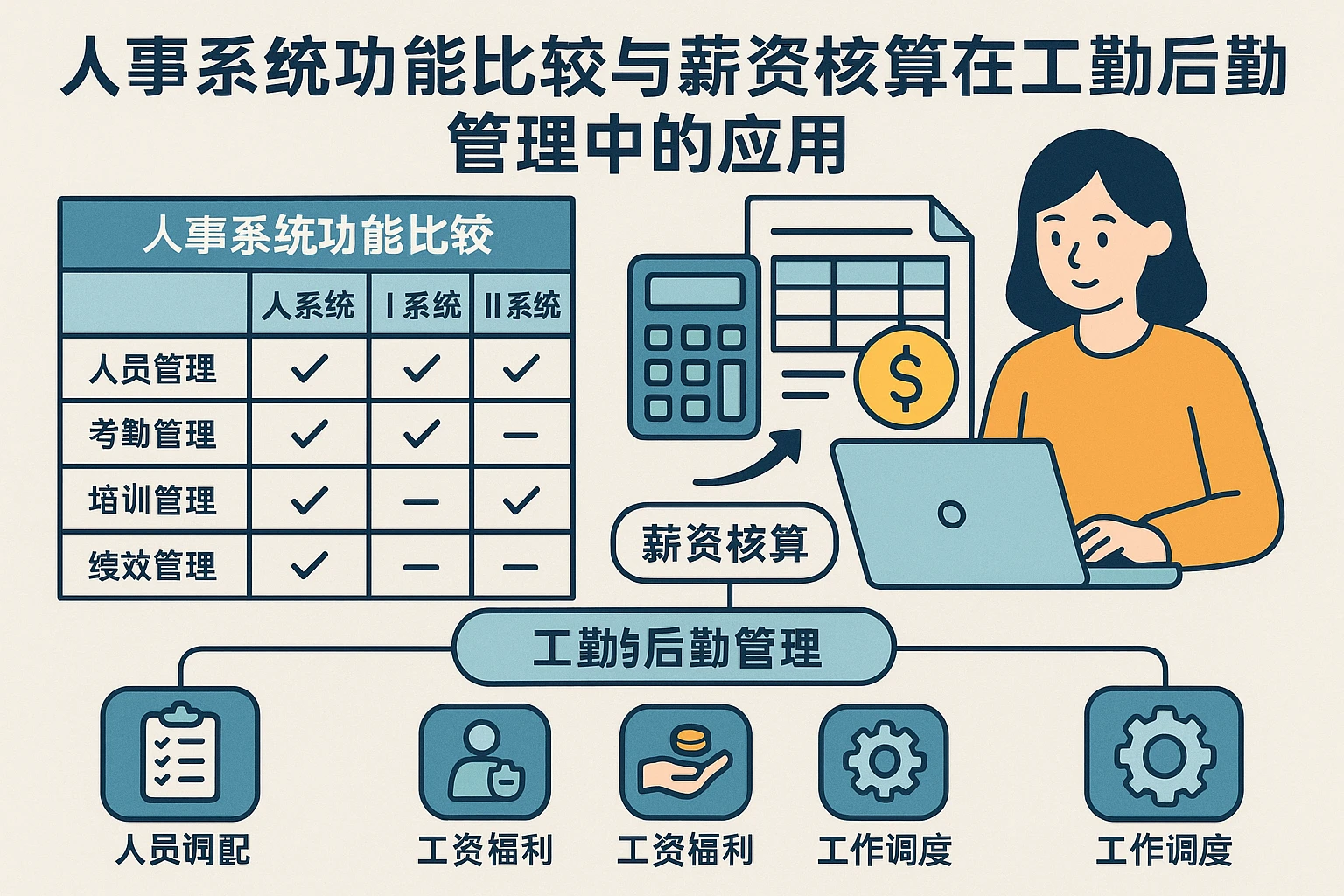 人事系统功能比较与薪资核算在工勤后勤管理中的应用