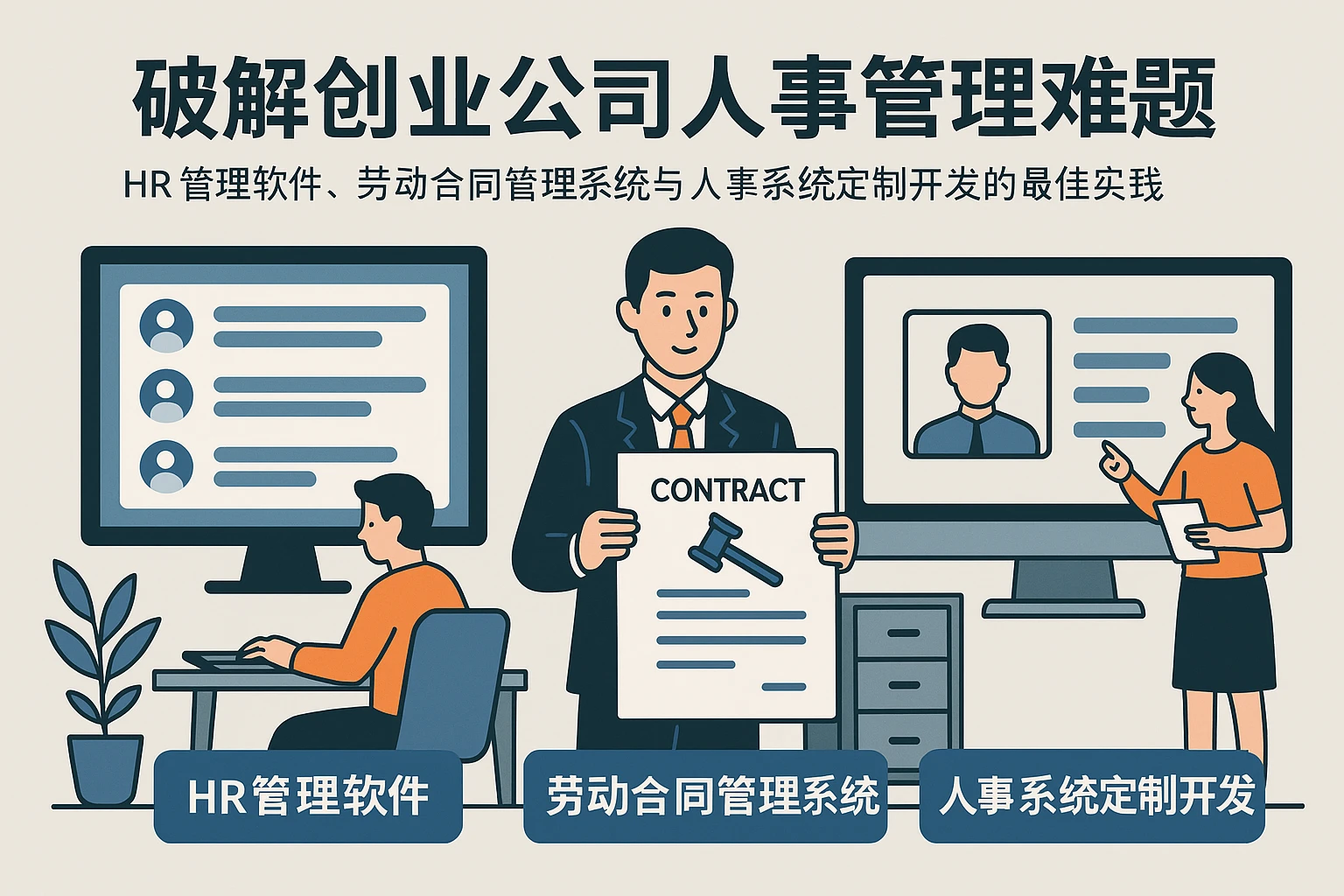 破解创业公司人事管理难题：HR管理软件、劳动合同管理系统与人事系统定制开发的最佳实践