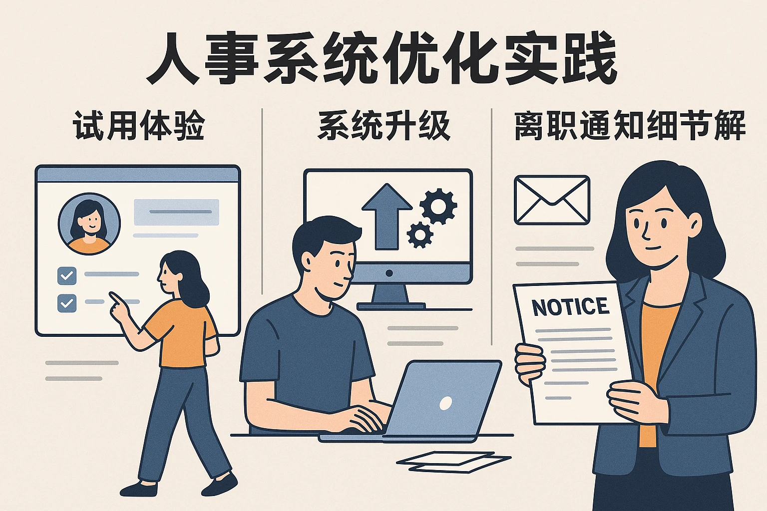 人事系统优化实践：试用体验、系统升级与离职通知细节解析