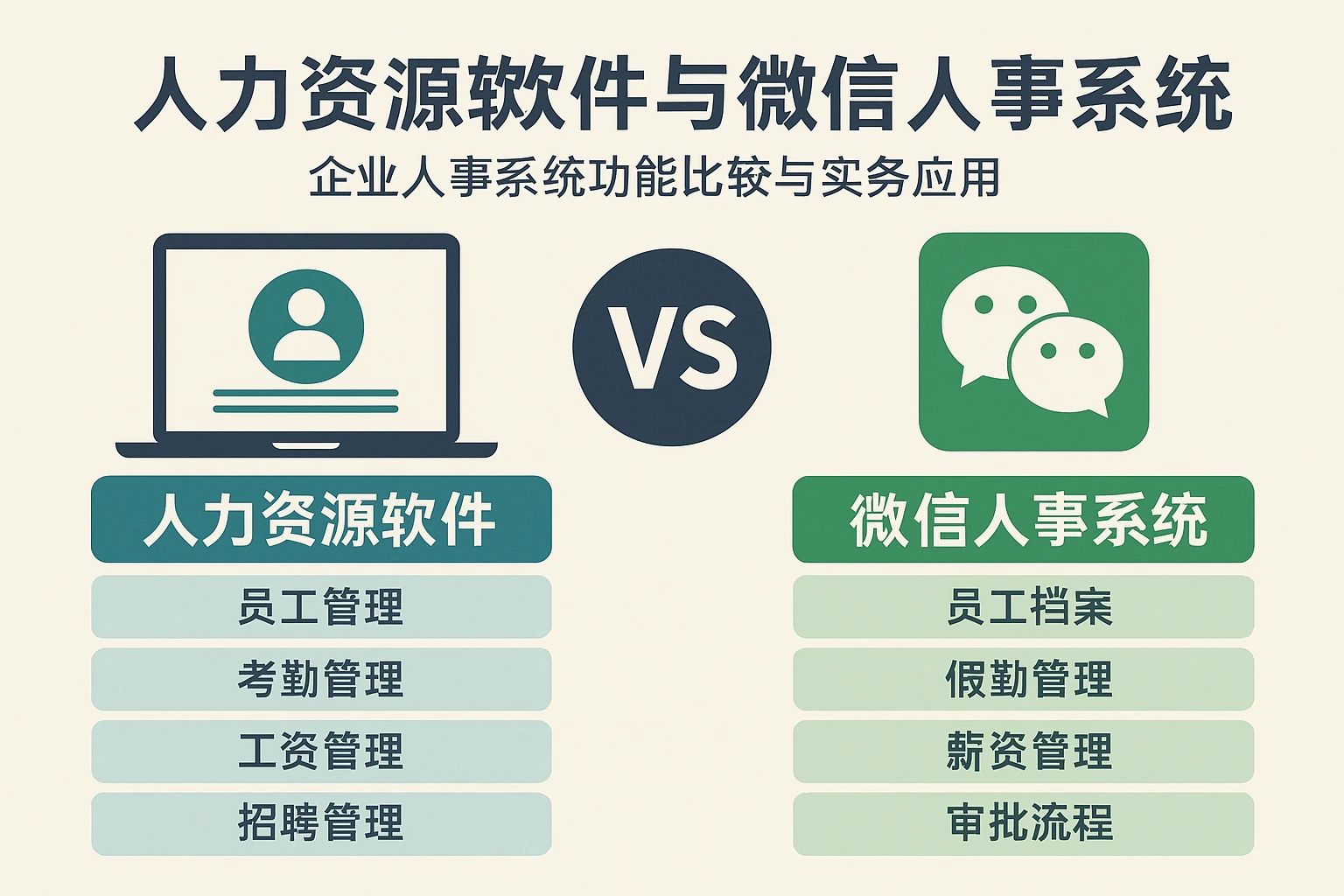 人力资源软件与微信人事系统：企业人事系统功能比较与实务应用