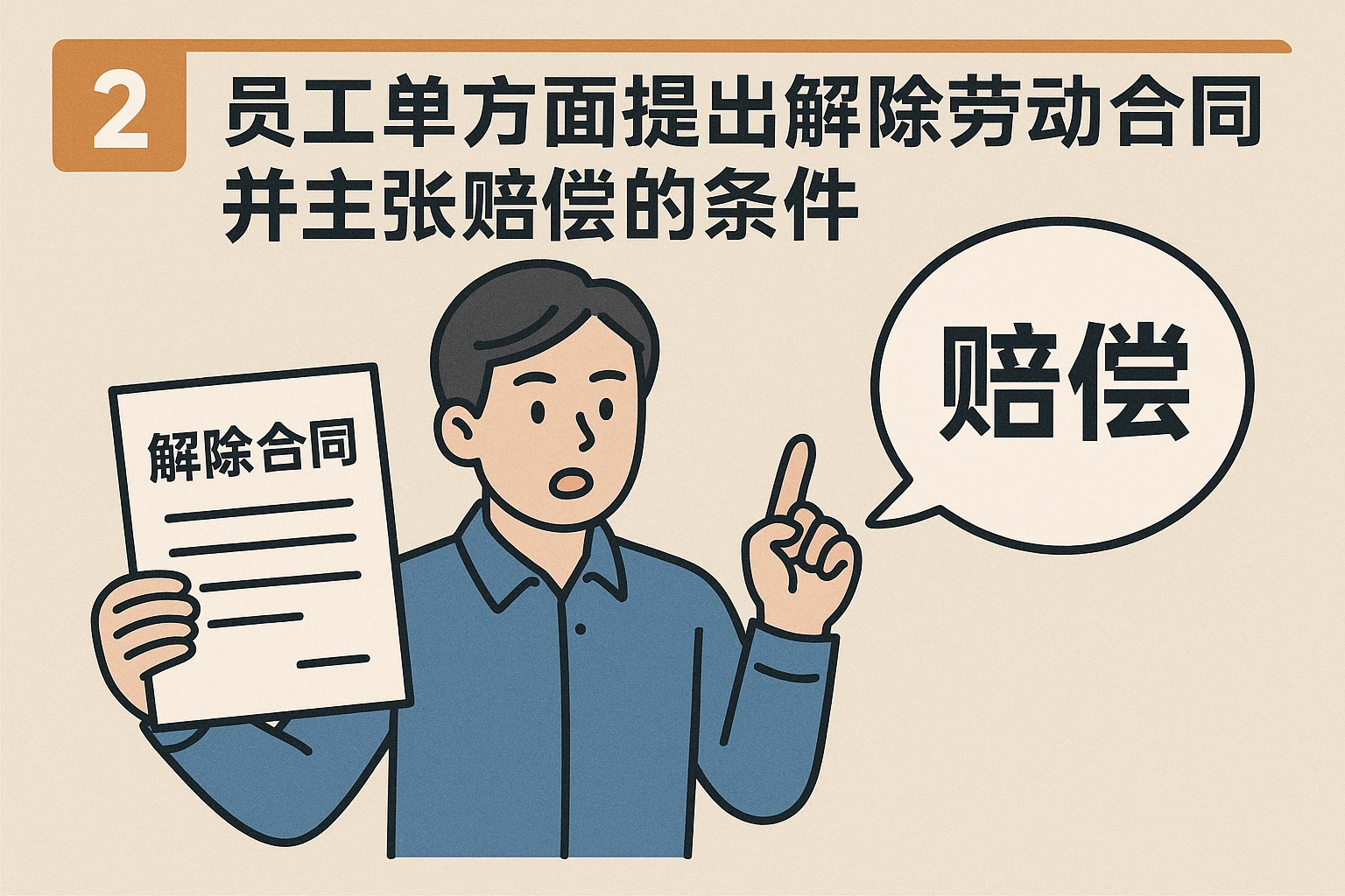 2. 员工单方面提出解除劳动合同并主张赔偿的条件