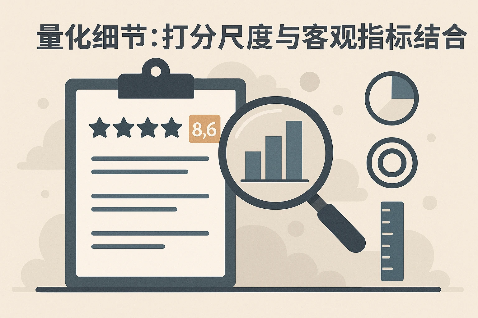 量化细节：打分尺度与客观指标结合