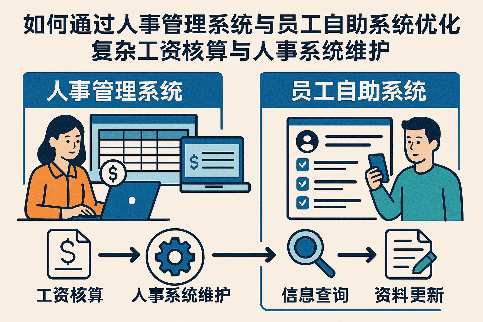 如何通过人事管理系统与员工自助系统优化复杂工资核算与人事系统维护