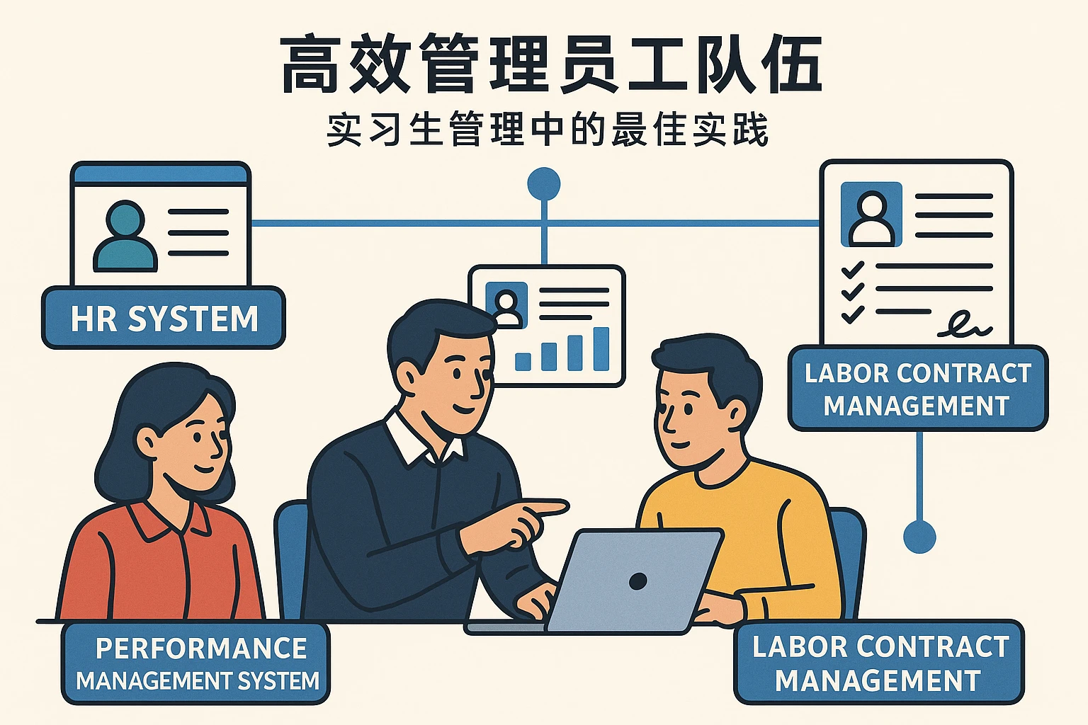 高效管理员工队伍：HR系统、绩效管理系统与劳动合同管理系统在实习生管理中的最佳实践