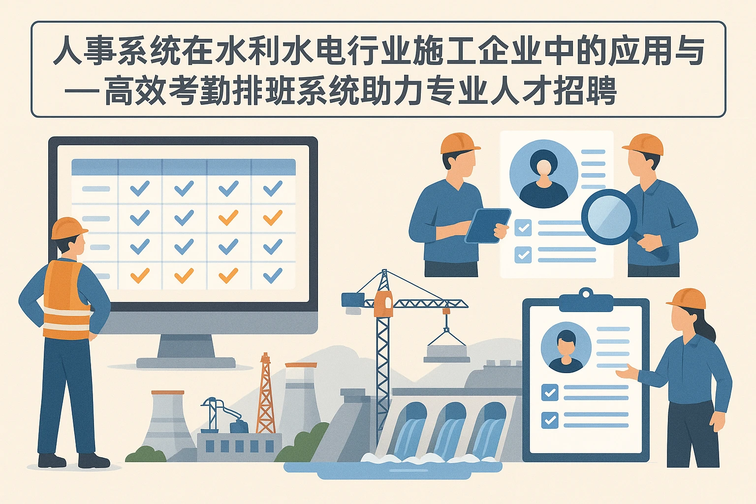 人事系统在水利水电行业施工企业中的应用与案例——高效考勤排班系统助力专业人才招聘