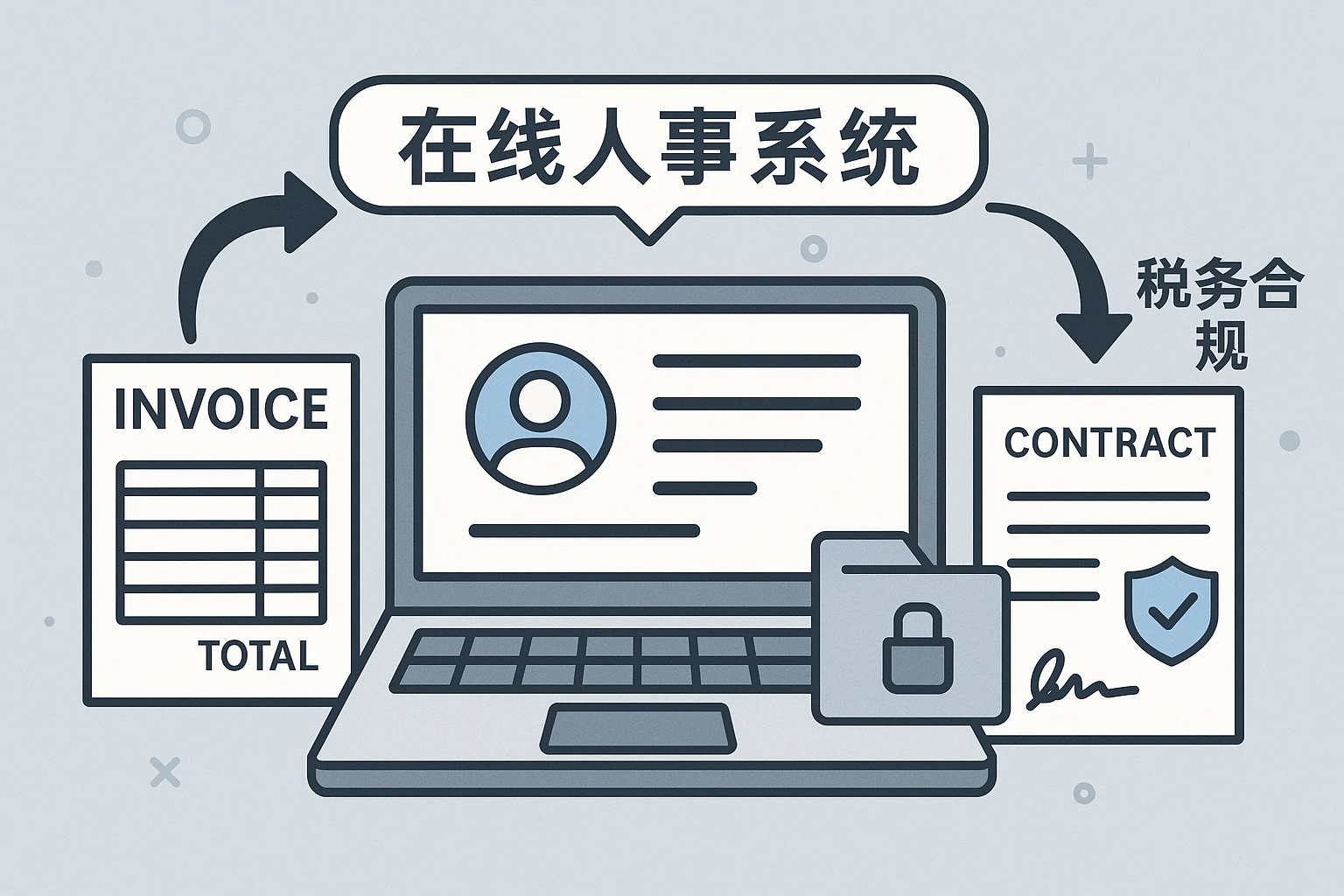 在线人事系统联动发票、合同及税务合规